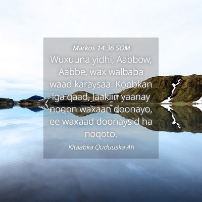 Picture 04 - Markos 14:36 SOM - Wuxuuna yidhi, Aabbow, Aabbe, wax walbaba waad - Bible Verse Picture
