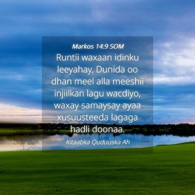 Picture 04 - Markos 14:9 SOM - Runtii waxaan idinku leeyahay, Dunida oo dhan - Bible Verse Picture