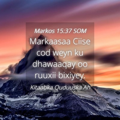 Picture 04 - Markos 15:37 SOM - Markaasaa Ciise cod weyn ku dhawaaqay oo ruuxii - Bible Verse Picture