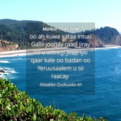 Picture 04 - Markos 15:41 SOM - oo ah kuwa xataa intuu Galili joogay raaci jiray - Bible Verse Picture