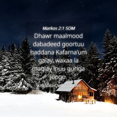 Picture 04 - Markos 2:1 SOM - Dhawr maalmood dabadeed goortuu haddana - Bible Verse Picture