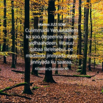 Picture 04 - Markos 3:22 SOM - Culimmadii Yeruusaalem ka soo degeenna waxay - Bible Verse Picture