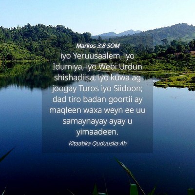 Picture 04 - Markos 3:8 SOM - iyo Yeruusaalem, iyo Idumiya, iyo Webi Urdun - Bible Verse Picture