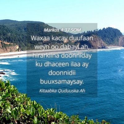 Picture 04 - Markos 4:37 SOM - Waxaa kacay duufaan weyn oo dabayl ah, hirarkiina - Bible Verse Picture