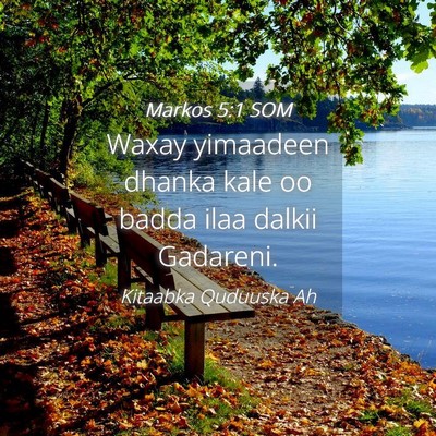 Picture 04 - Markos 5:1 SOM - Waxay yimaadeen dhanka kale oo badda ilaa dalkii - Bible Verse Picture