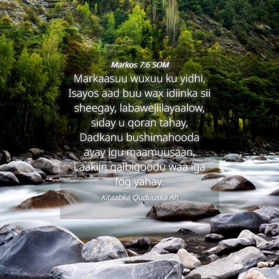 Picture 04 - Markos 7:6 SOM - Markaasuu wuxuu ku yidhi, Isayos aad buu wax - Bible Verse Picture