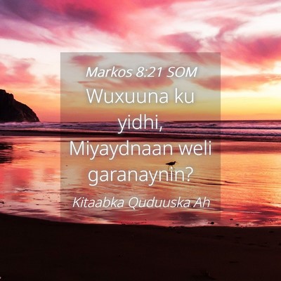 Picture 04 - Markos 8:21 SOM - Wuxuuna ku yidhi, Miyaydnaan weli - Bible Verse Picture