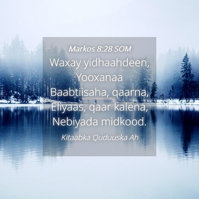 Picture 04 - Markos 8:28 SOM - Waxay yidhaahdeen, Yooxanaa Baabtiisaha, qaarna, - Bible Verse Picture