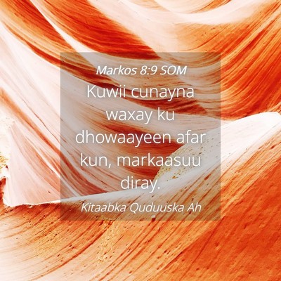 Picture 04 - Markos 8:9 SOM - Kuwii cunayna waxay ku dhowaayeen afar kun, - Bible Verse Picture
