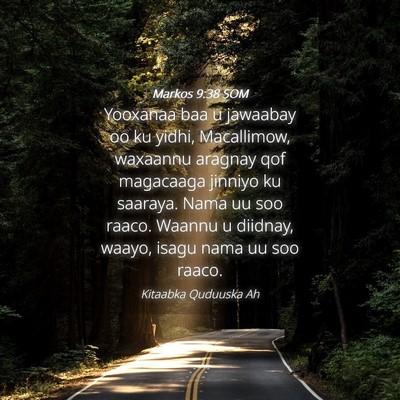 Picture 04 - Markos 9:38 SOM - Yooxanaa baa u jawaabay oo ku yidhi, Macallimow, - Bible Verse Picture
