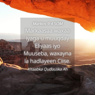Picture 04 - Markos 9:4 SOM - Markaasaa waxaa iyaga u muuqday Eliyaas iyo - Bible Verse Picture
