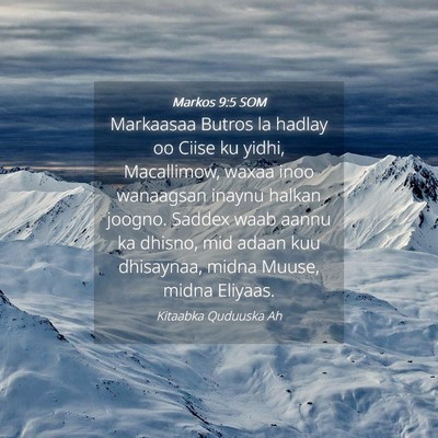 Picture 04 - Markos 9:5 SOM - Markaasaa Butros la hadlay oo Ciise ku yidhi, - Bible Verse Picture