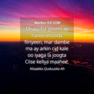 Picture 04 - Markos 9:8 SOM - Dhaqsiba goortii ay hareerahooda fiiriyeen, mar - Bible Verse Picture