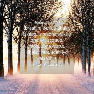 Picture 04 - Matayos 1:2 SOM - Ibraahim wuxuu dhalay Isxaaq, Isxaaqna wuxuu - Bible Verse Picture