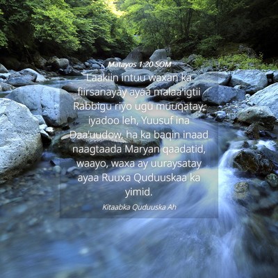 Picture 04 - Matayos 1:20 SOM - Laakiin intuu waxan ka fiirsanayay ayaa - Bible Verse Picture
