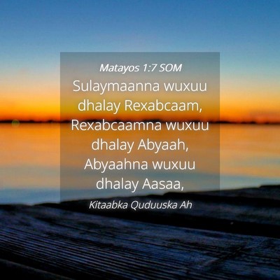 Picture 04 - Matayos 1:7 SOM - Sulaymaanna wuxuu dhalay Rexabcaam, Rexabcaamna - Bible Verse Picture