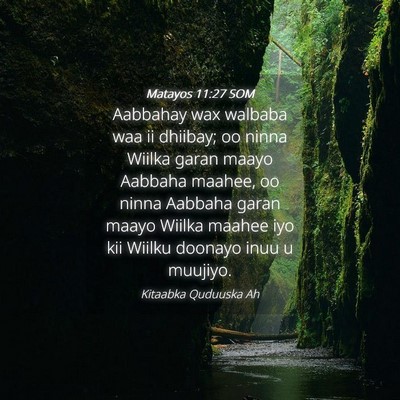 Picture 04 - Matayos 11:27 SOM - Aabbahay wax walbaba waa ii dhiibay; oo ninna - Bible Verse Picture