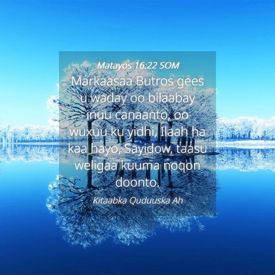 Picture 04 - Matayos 16:22 SOM - Markaasaa Butros gees u waday oo bilaabay inuu - Bible Verse Picture