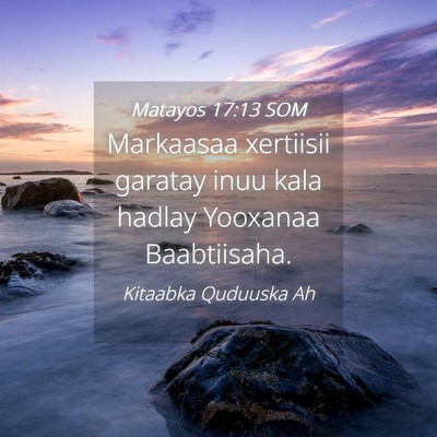 Picture 04 - Matayos 17:13 SOM - Markaasaa xertiisii garatay inuu kala hadlay - Bible Verse Picture