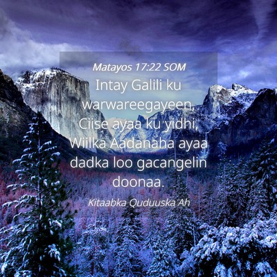 Picture 04 - Matayos 17:22 SOM - Intay Galili ku warwareegayeen, Ciise ayaa ku - Bible Verse Picture