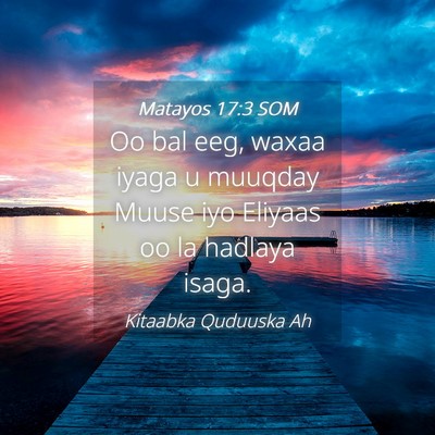 Picture 04 - Matayos 17:3 SOM - Oo bal eeg, waxaa iyaga u muuqday Muuse iyo - Bible Verse Picture