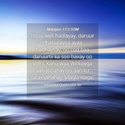 Picture 04 - Matayos 17:5 SOM - Intuu weli hadlayay, daruur dhalaalaysa ayaa - Bible Verse Picture