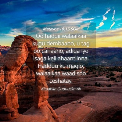 Picture 04 - Matayos 18:15 SOM - Oo haddii walaalkaa kugu dembaabo, u tag oo - Bible Verse Picture