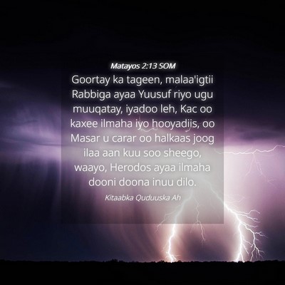 Picture 04 - Matayos 2:13 SOM - Goortay ka tageen, malaa'igtii Rabbiga ayaa - Bible Verse Picture