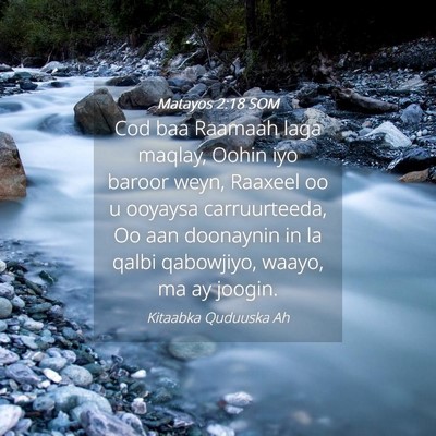 Picture 04 - Matayos 2:18 SOM - Cod baa Raamaah laga maqlay, Oohin iyo baroor - Bible Verse Picture