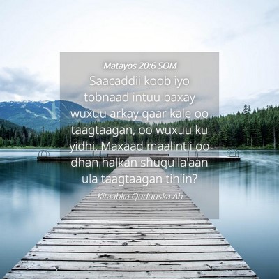 Picture 04 - Matayos 20:6 SOM - Saacaddii koob iyo tobnaad intuu baxay wuxuu - Bible Verse Picture