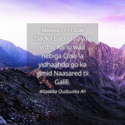 Picture 04 - Matayos 21:11 SOM - Dadkii badnaa ayaa yidhi, Kanu waa nebiga Ciise - Bible Verse Picture