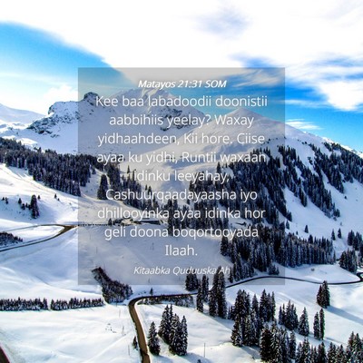 Picture 04 - Matayos 21:31 SOM - Kee baa labadoodii doonistii aabbihiis yeelay? - Bible Verse Picture