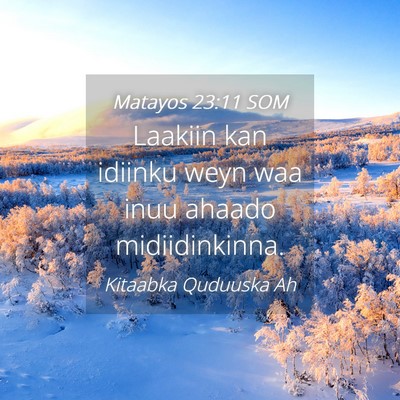Picture 04 - Matayos 23:11 SOM - Laakiin kan idiinku weyn waa inuu ahaado - Bible Verse Picture
