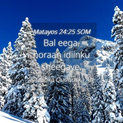 Picture 04 - Matayos 24:25 SOM - Bal eega, horaan idiinku - Bible Verse Picture