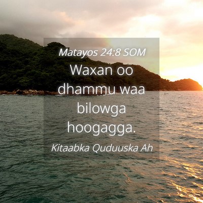 Picture 04 - Matayos 24:8 SOM - Waxan oo dhammu waa bilowga - Bible Verse Picture