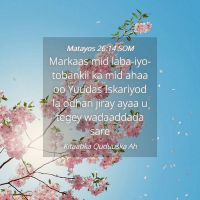 Picture 04 - Matayos 26:14 SOM - Markaas mid laba-iyo-tobankii ka mid ahaa oo - Bible Verse Picture