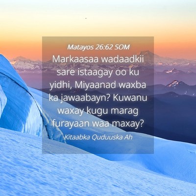 Picture 04 - Matayos 26:62 SOM - Markaasaa wadaadkii sare istaagay oo ku yidhi, - Bible Verse Picture