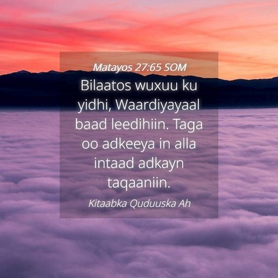 Picture 04 - Matayos 27:65 SOM - Bilaatos wuxuu ku yidhi, Waardiyayaal baad - Bible Verse Picture