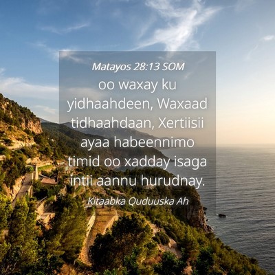 Picture 04 - Matayos 28:13 SOM - oo waxay ku yidhaahdeen, Waxaad tidhaahdaan, - Bible Verse Picture