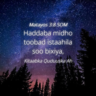 Picture 04 - Matayos 3:8 SOM - Haddaba midho toobad istaahila soo - Bible Verse Picture