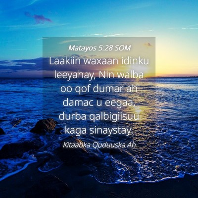 Picture 04 - Matayos 5:28 SOM - Laakiin waxaan idinku leeyahay, Nin walba oo qof - Bible Verse Picture
