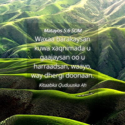 Picture 04 - Matayos 5:6 SOM - Waxaa barakaysan kuwa xaqnimada u gaajaysan oo u - Bible Verse Picture