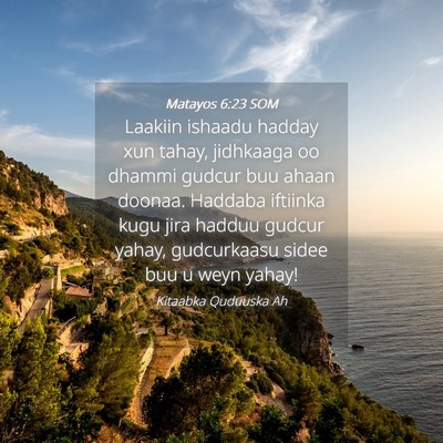 Picture 04 - Matayos 6:23 SOM - Laakiin ishaadu hadday xun tahay, jidhkaaga oo - Bible Verse Picture