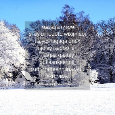 Picture 04 - Matayos 8:17 SOM - si ay u noqoto wixii nebi Isayos lagaga dhex - Bible Verse Picture