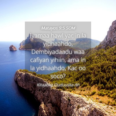 Picture 04 - Matayos 9:5 SOM - Iyamaa hawl yar, in la yidhaahdo, Dembiyadaadu - Bible Verse Picture