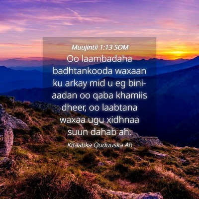 Picture 04 - Muujintii 1:13 SOM - Oo laambadaha badhtankooda waxaan ku arkay mid u - Bible Verse Picture