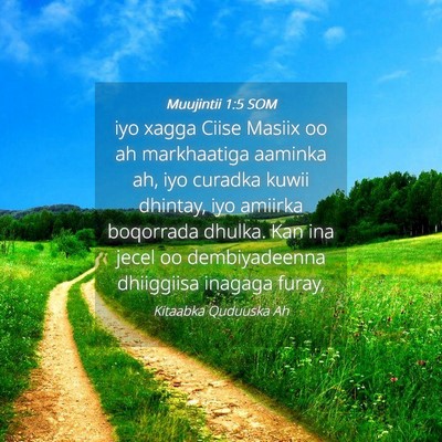 Picture 04 - Muujintii 1:5 SOM - iyo xagga Ciise Masiix oo ah markhaatiga aaminka - Bible Verse Picture