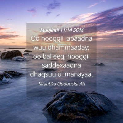 Picture 04 - Muujintii 11:14 SOM - Oo hooggii labaadna wuu dhammaaday; oo bal eeg, - Bible Verse Picture