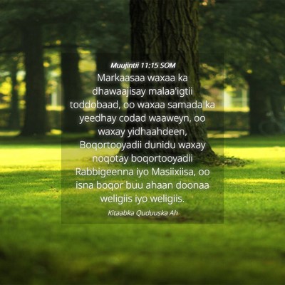 Picture 04 - Muujintii 11:15 SOM - Markaasaa waxaa ka dhawaajisay malaa'igtii - Bible Verse Picture