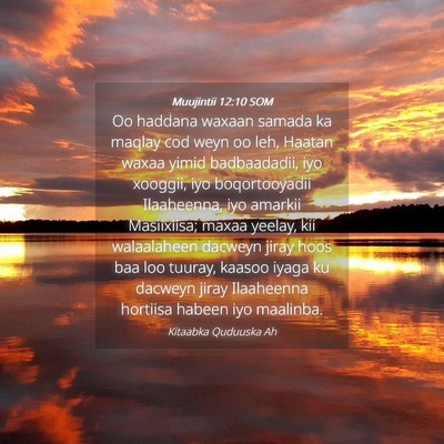 Picture 04 - Muujintii 12:10 SOM - Oo haddana waxaan samada ka maqlay cod weyn oo - Bible Verse Picture